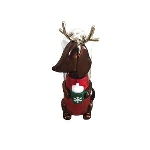 Bath & Body Works Christmas Reindeer Dachshund Dog with Cocoa Wallflower Plug-In